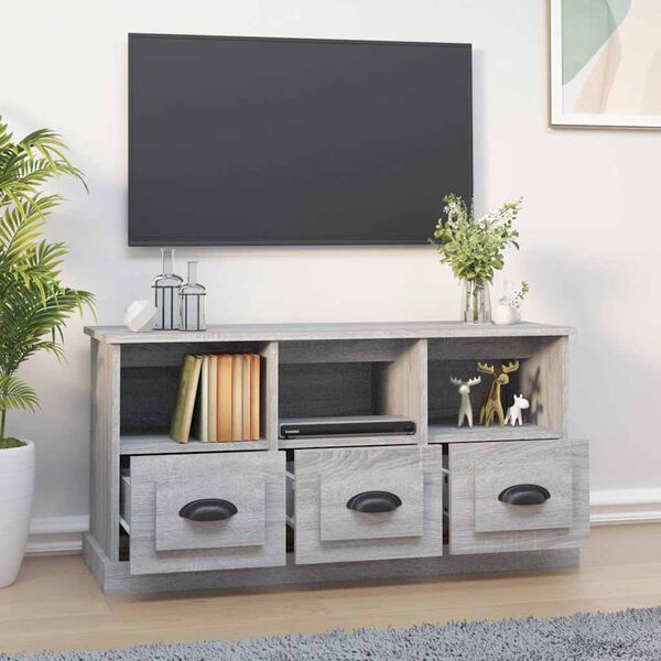 vidaXL Mobile Porta TV Grigio Sonoma 100x35x50 cm in Legno Multistrato