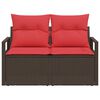 vidaXL Divano da giardino con cuscino 120 x 62 x 69 cm. polyrattan