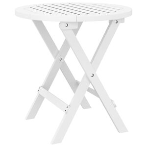 vidaXL Tavolo da Giardino Pieghevole Bianco &Oslash; 46 cm Massello di Acacia
