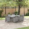 vidaXL Set da Pranzo per Giardino 7 pcs Grigio chiaro Rattan Polt