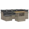 vidaXL Set Divani da Giardino 7 pz con Cuscini Grigio in Polyrattan