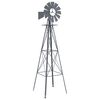 vidaXL Mulino a vento Grigio 84 x 68 x 245 cm Ferro
