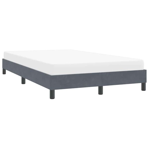 vidaXL Giroletto senza Materasso Grigio Scuro 120x210 cm Velluto