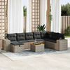 vidaXL Set Divano da Giardino 9 pz con Cuscini Grigio in Polyrattan