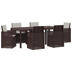 vidaXL Set da Pranzo per Giardino 7 pz Marrone e Grigio Chiaro PP