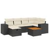 vidaXL Set Divani da Giardino con Cuscini 7pz Nero Polyrattan