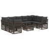 vidaXL Set Divano da Giardino 10 pz Grigio polyrattan