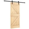 vidaXL Porta scorrevole 85 x 210 cm Naturale e Nero