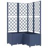 vidaXL Fioriera da Giardino con Graticcio Grigio Blu 80x80x136 cm PP
