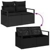 vidaXL Set di divani con cuscino 4 pcs Nero polyrattan