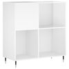 vidaXL Mobile Porta Dischi Bianco Lucido 84,5x38x89 Legno Multistrato