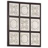 vidaXL Pannello Intagliato a Mano in MDF 60x60x1,5 cm Marrone e Bianco