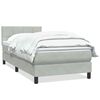vidaXL Giroletto a Molle con Materasso Grigio Chiaro 80x210 cm Velluto