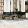 vidaXL Set Divano da Giardino 9 pz con Cuscini Grigio in Polyrattan