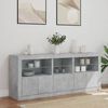 vidaXL Credenza con Luci LED Grigio Cemento 162x37x67 cm
