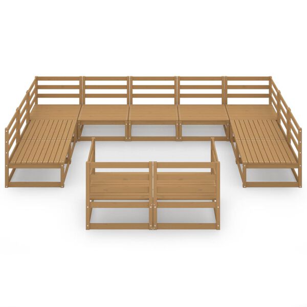 vidaXL Set Divani da Giardino 11 pz in Legno Massello di Pino