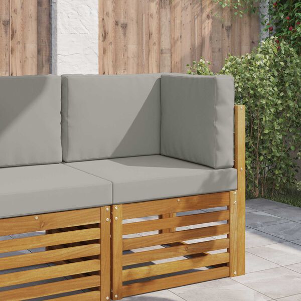 vidaXL Cuscino per divano da esterno 3 pcs Grigio Poliestere