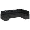 vidaXL Set di divani con cuscino 8 pcs Nero polyrattan