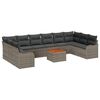 vidaXL Set Divano da Giardino 10 pz Grigio polyrattan