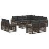 vidaXL Set Divano da Giardino 12 pcs Grigio e Grigio Scuro polyrattan