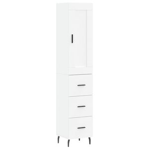 vidaXL Credenza Bianca 34,5x34x180 cm in Legno Multistrato