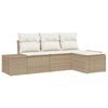vidaXL Set Divano da Giardino 4 pz Beige e Crema polyrattan