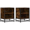 vidaXL Comodini Rovere Fumo 2 pz 40x31x50 cm Legno Multistrato Metallo
