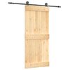 vidaXL Porta Scorrevole con Set Hardware 90x210 cm Legno Massello Pino