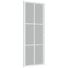 vidaXL Porta Interna 76x201,5 cm Bianco Opaco Vetro e Alluminio