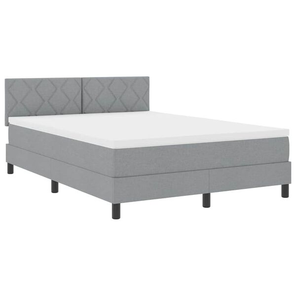 vidaXL Letto a molle con materasso Grigio chiaro 160 x 200 cm Tessuto