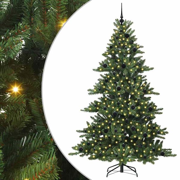 vidaXL Albero di Natale Artificiale con Rami Pieghevoli Verde 210 cm