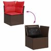 vidaXL Set Divani da Giardino 7 pz con Cuscini Marrone in Polyrattan