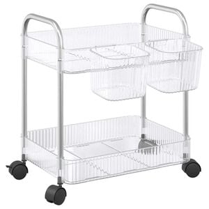 vidaXL Carrello Portaoggetti a 2 Livelli 37x28x43,5 cm in Acrilico
