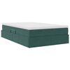 vidaXL Letto con contenitore e materasso Verde Scuro 120 x 200 cm