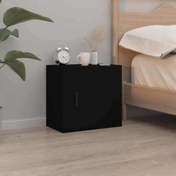 vidaXL Comodini a Muro 2 pz Nero 50x30x47 cm