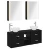 vidaXL Set di Armadi da Bagno 5 pz Rovere Nero Legno ingegnerizzato