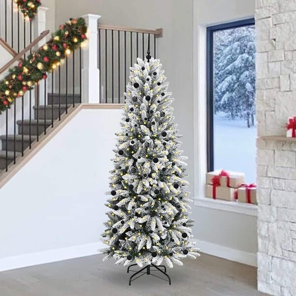 vidaXL Albero di Natale artificiale con 300 LED Bianco 240 cm