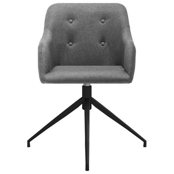 vidaXL Sedie da Pranzo Girevoli 4 pz Grigio Chiaro in Tessuto