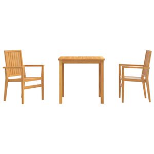 vidaXL Set da Pranzo per Giardino 3 pz in Legno Massello di Teak