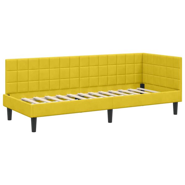 vidaXL Cornice del letto ad angolo Giallo 80 x 200 cm Velluto