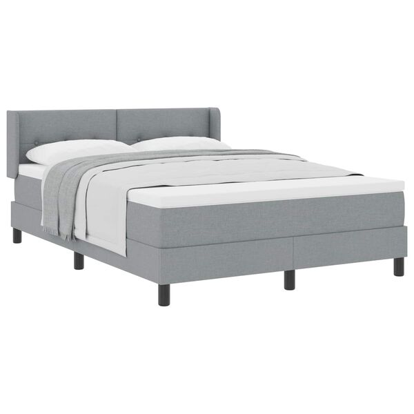 vidaXL Letto a molle Grigio chiaro 190 x 140 cm Poliestere