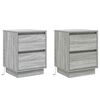 vidaXL Armadio da Notte con cassetto 2 pcs Grigio 39 x 34,5 x 50 cm