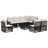 vidaXL Set Divano da Giardino 9 pcs Nero polyrattan