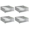 vidaXL Bordura per Prato 4 pcs 100 x 100 x 35 cm Acciaio Argento