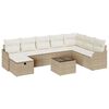 vidaXL Set di divani 9 pz 8-Numero di posti Beige e Crema polyrattan