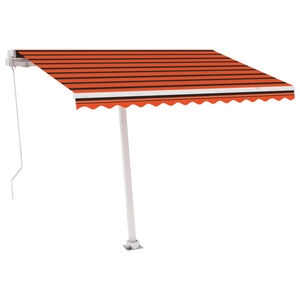 vidaXL Tenda da Sole Manuale con LED 300x250cm Arancione e Marrone