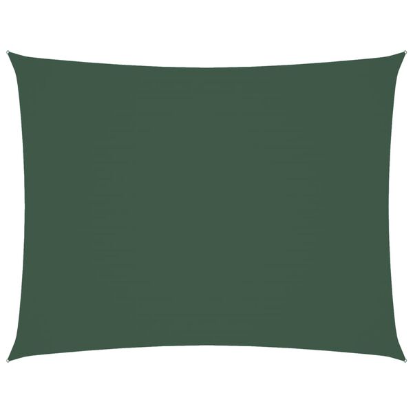 vidaXL Parasole a Vela Oxford Rettangolare 5x7 m Verde Scuro