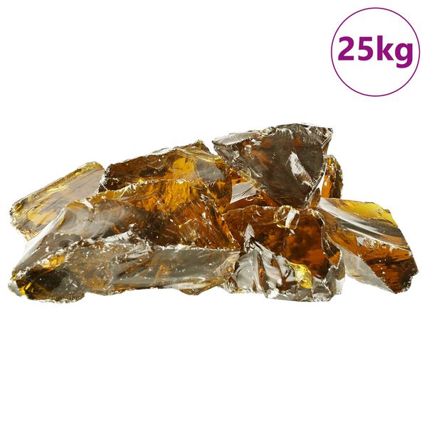 vidaXL Sassi da Giardino Marrone 12 cm Vetro