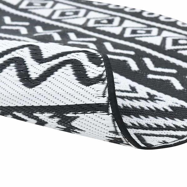 vidaXL Tappeto da Esterni ARAKIL Nero &Oslash;120 cm in PP