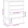 vidaXL Cassettiera FLORO Bianca in Legno Massello di Pino
